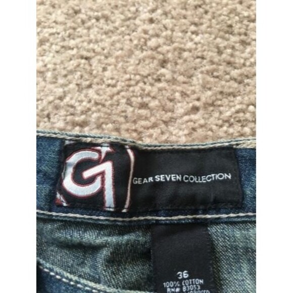 Gear Seven Collection Men's Blue Denim Jean Shorts Zip Button Pockets Size 36 - Picture 6 of 8